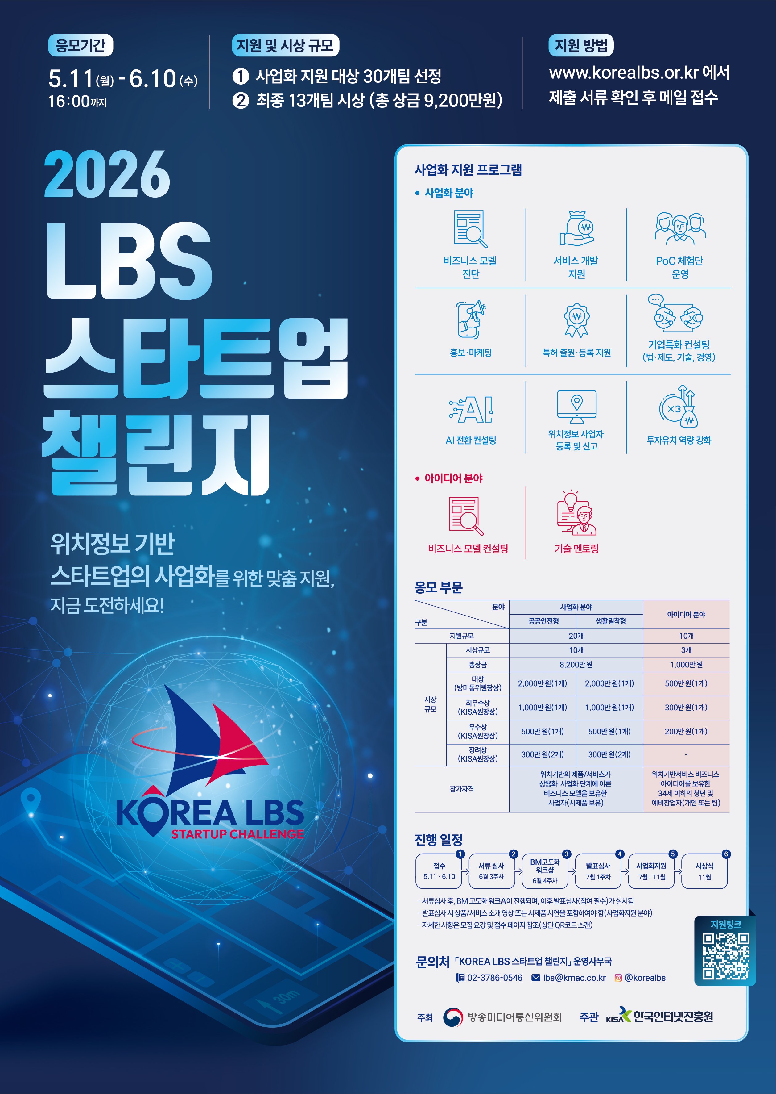 [방송미디어통신위원회, 한국인터넷진흥원] 2026 LBS 스타트업 챌린지 (~6/10)